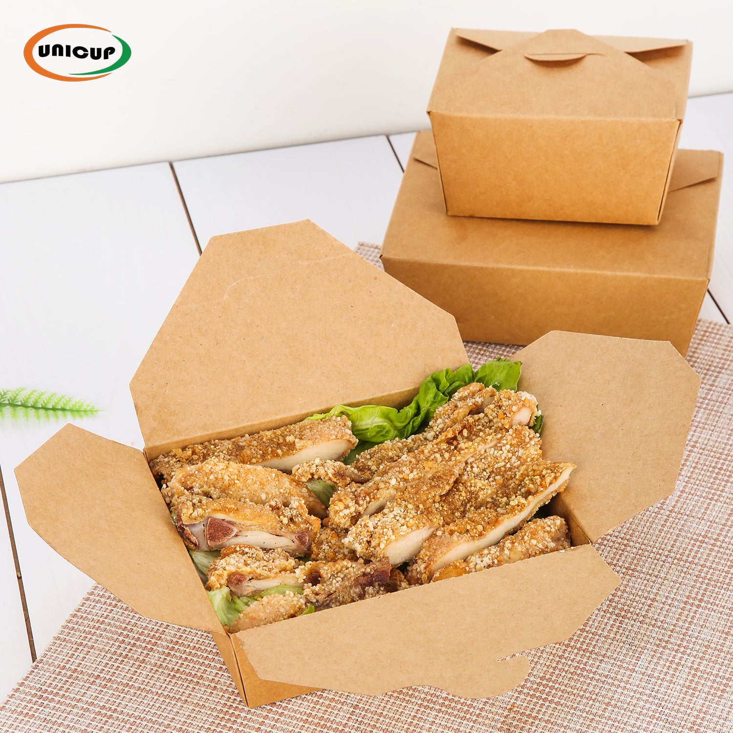Take Out Food Containers Microwaveable Kraft Brown Take Out Boxes Leak and Grease Resistant Food Containers - Recyclable Lunch Box - To Go Containers for Restaurant, Catering and Party