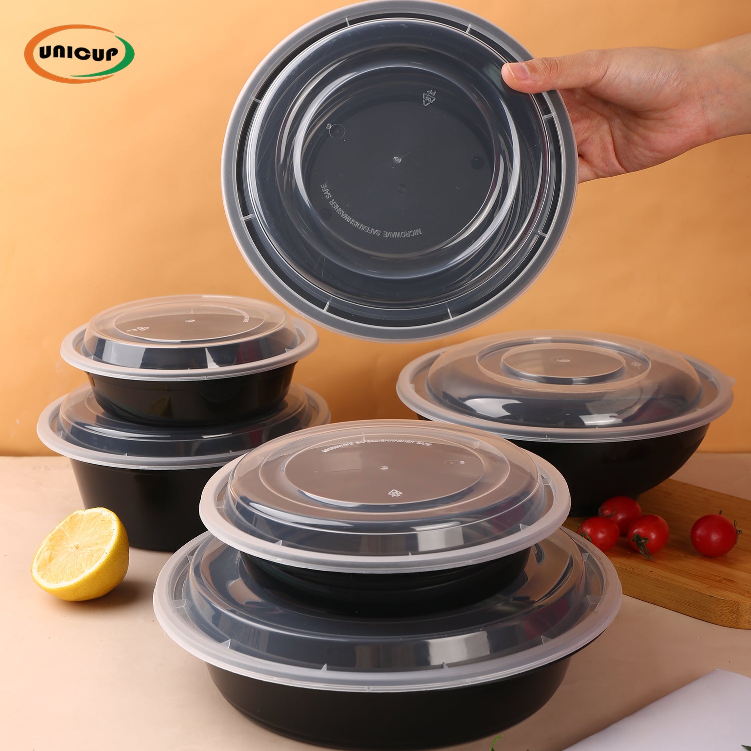 Meal Prep Food Container, 300/Case, Disposable with Lids, Durable To Go Containers, for Takeout, Salad , Microwave Safe, BPA-Free, Stackable