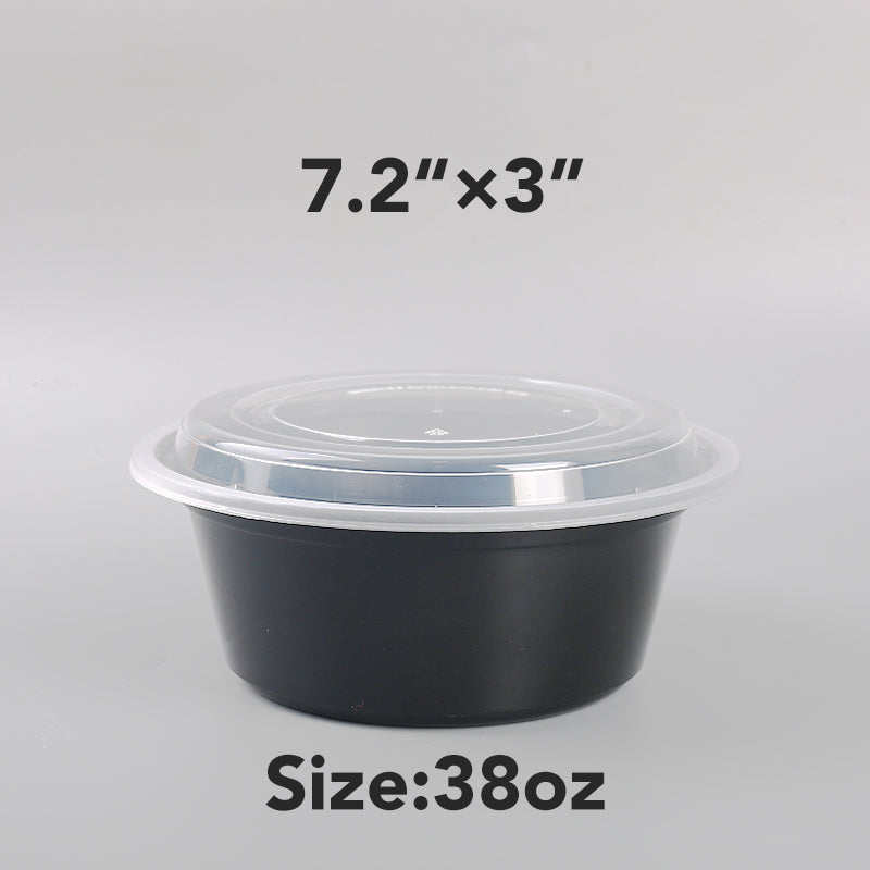 Meal Prep Food Container, 300/Case, Disposable with Lids, Durable To Go Containers, for Takeout, Salad , Microwave Safe, BPA-Free, Stackable