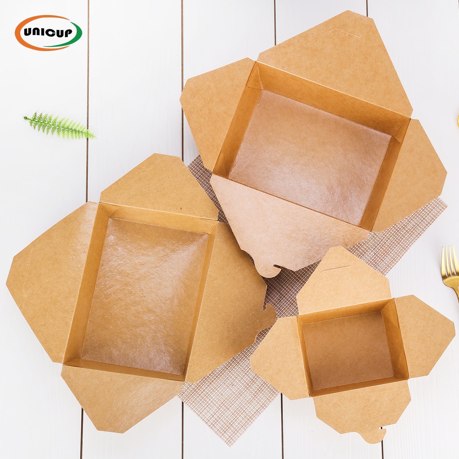 Take Out Food Containers Microwaveable Kraft Brown Take Out Boxes Leak and Grease Resistant Food Containers - Recyclable Lunch Box - To Go Containers for Restaurant, Catering and Party