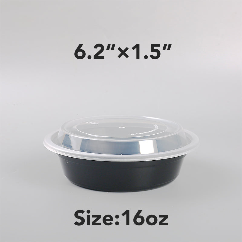 Meal Prep Food Container, 300/Case, Disposable with Lids, Durable To Go Containers, for Takeout, Salad , Microwave Safe, BPA-Free, Stackable