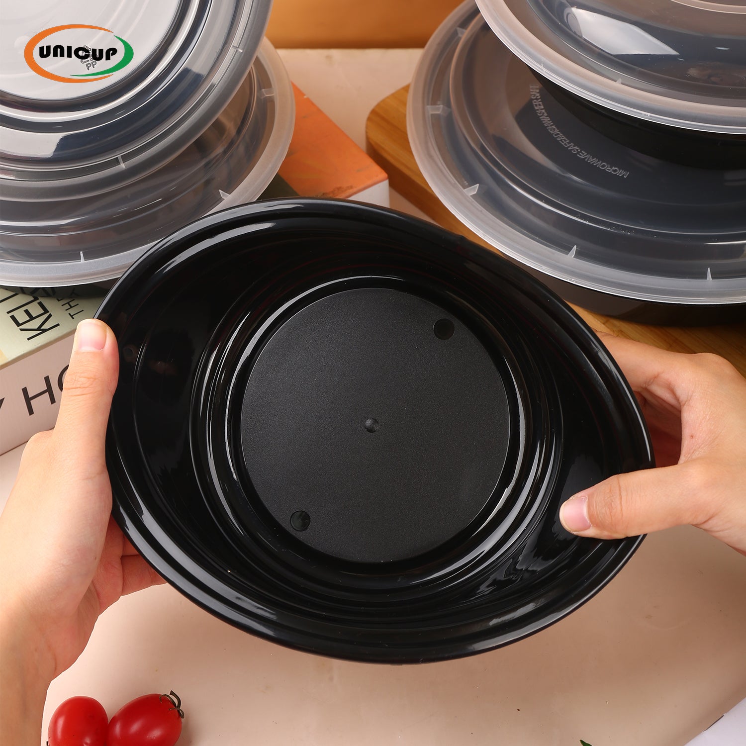 Meal Prep Food Container, 300/Case, Disposable with Lids, Durable To Go Containers, for Takeout, Salad , Microwave Safe, BPA-Free, Stackable