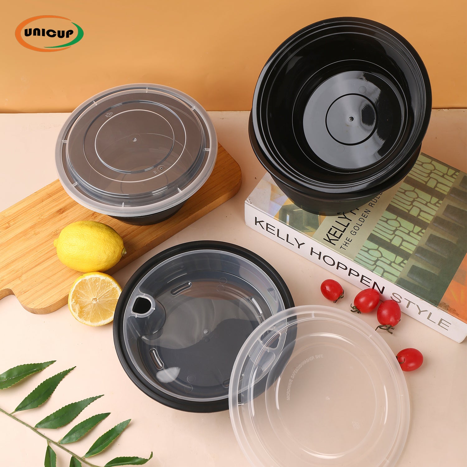 Meal Prep Food Container, 300/Case, Disposable with Lids, Durable To Go Containers, for Takeout, Salad , Microwave Safe, BPA-Free, Stackable