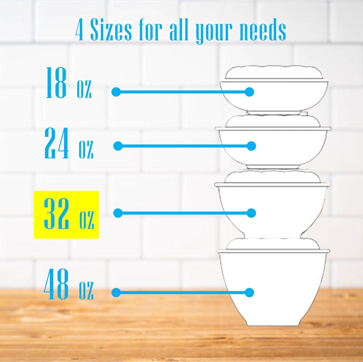 Unicup 32oz Disposable Plastic Salad Bowls with Lid (150Count)