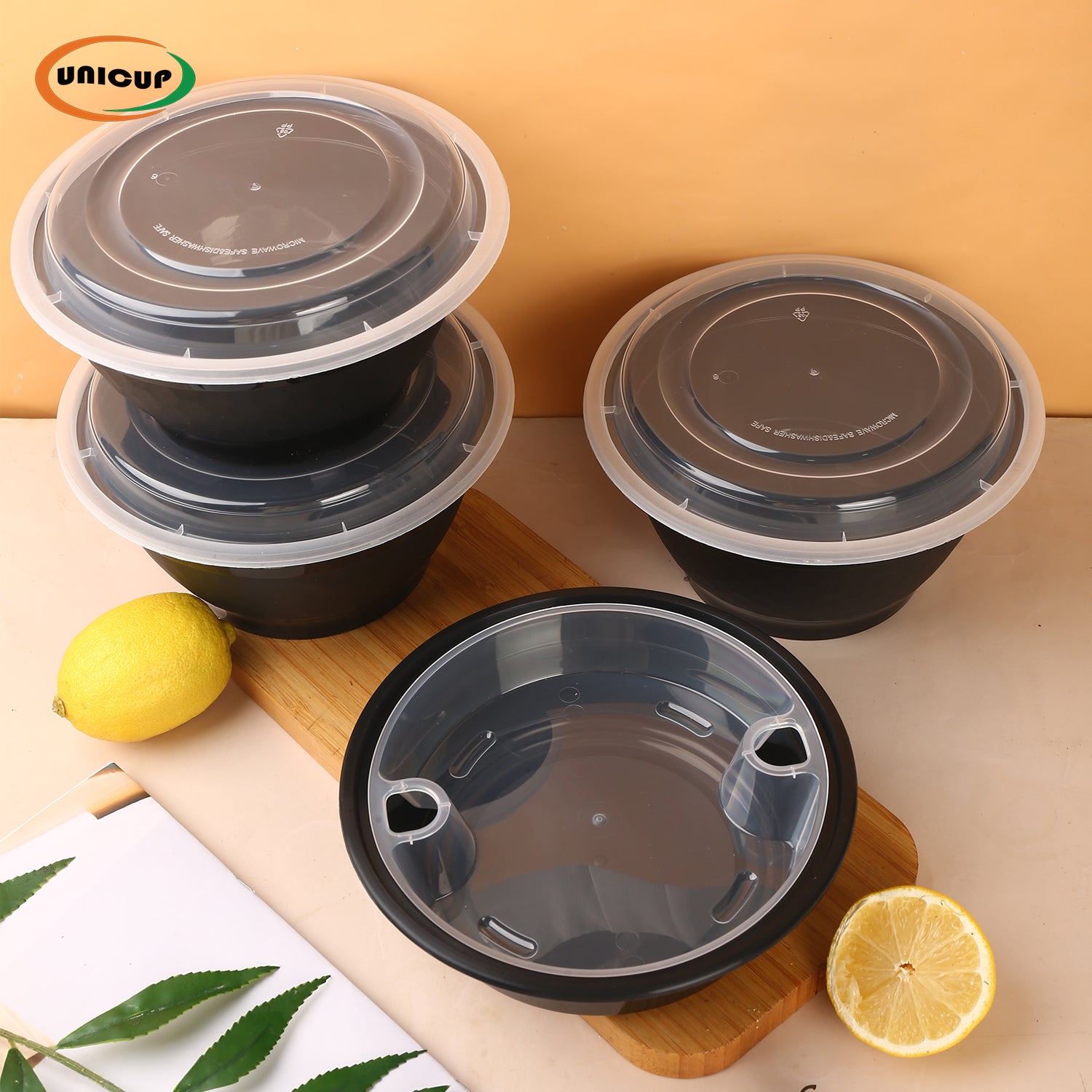 Meal Prep Food Container, 300/Case, Disposable with Lids, Durable To Go Containers, for Takeout, Salad , Microwave Safe, BPA-Free, Stackable