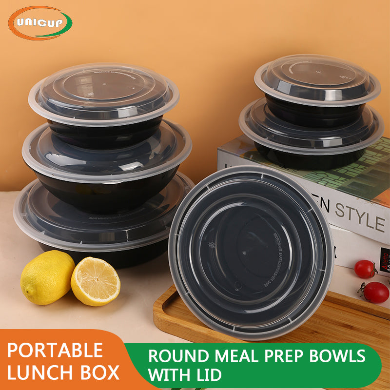 Meal Prep Food Container, 300/Case, Disposable with Lids, Durable To Go Containers, for Takeout, Salad , Microwave Safe, BPA-Free, Stackable