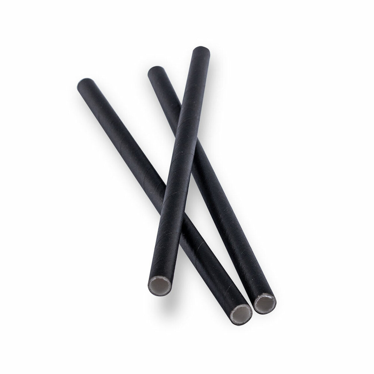 7 3/4" Black Jumbo Unwrapped Paper Straw - 10000/Case