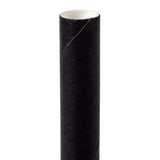 7 3/4" Black Jumbo Unwrapped Paper Straw - 10000/Case