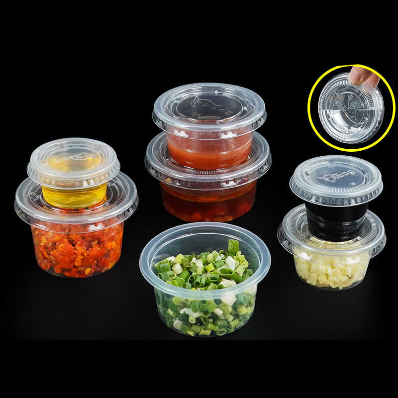 Plastic Portion Cups with Lids [2500 Sets] Disposable Plastic Cups for Meal Prep, Salad Dressing, Jellos Shot Cups, Souffle Cups, Condiment and Dipping Sauce Cups