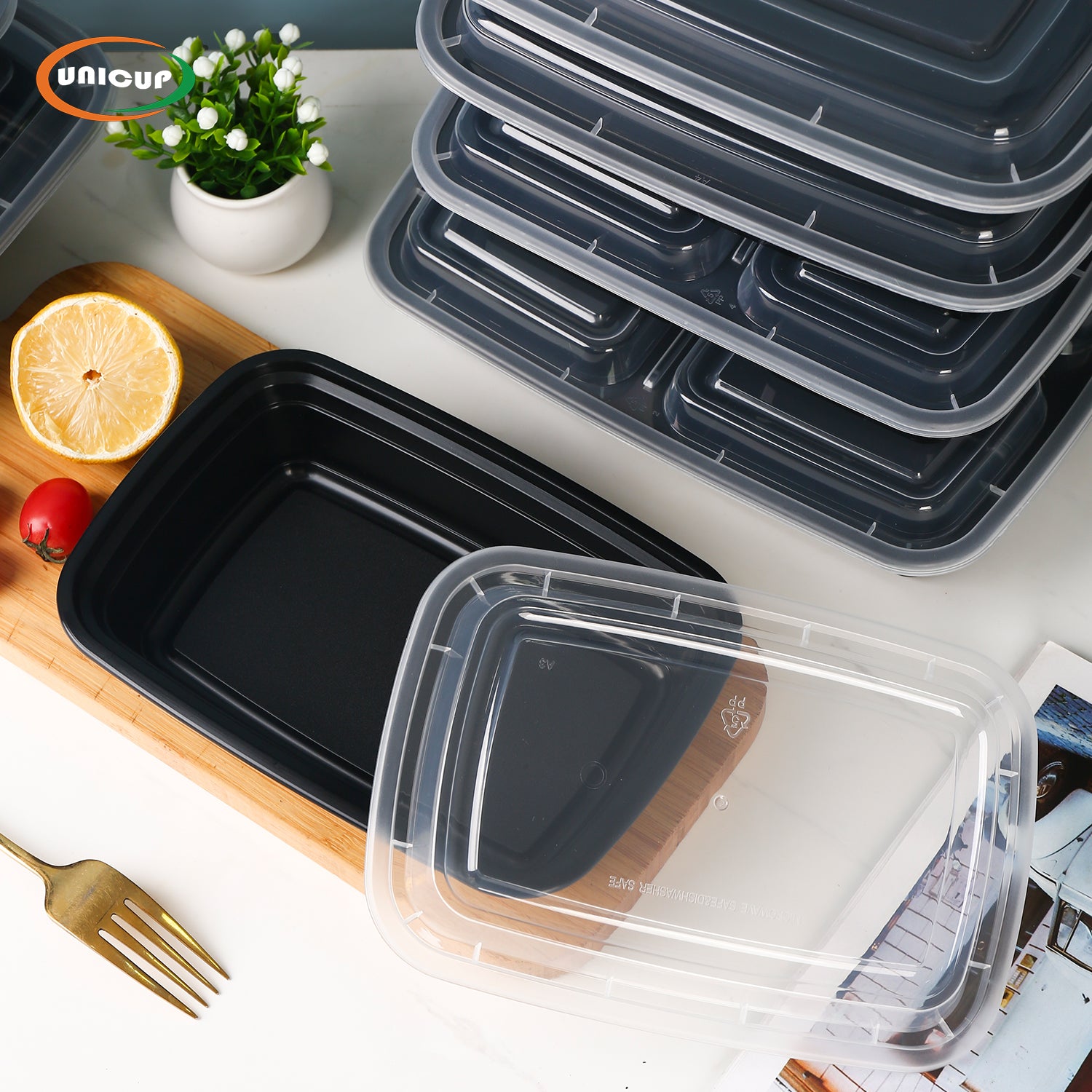 Meal Prep Containers Reusable with Lids, Sturdy Leakproof & Food Safe, Microwave, Freezer, Dishwasher Safe Food Prep Containers, To Go Take Out Plastic Food Storage