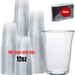 Unicup [100 sets] Crystal Clear PET Plastic Cups with Lids for Water, Juice, Soda, Ice Coffee Plus 250ct Paper Straws for FREE