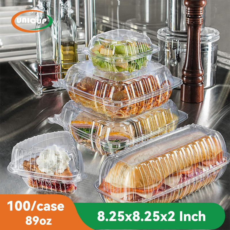 OPS Disposable Clamshell Dessert Container 89oz 100Pcs