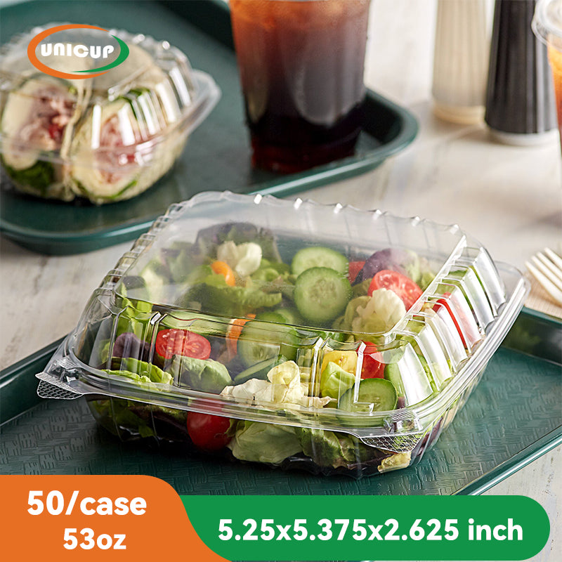 OPS Disposable Clamshell Dessert Container 53oz 50Pcs