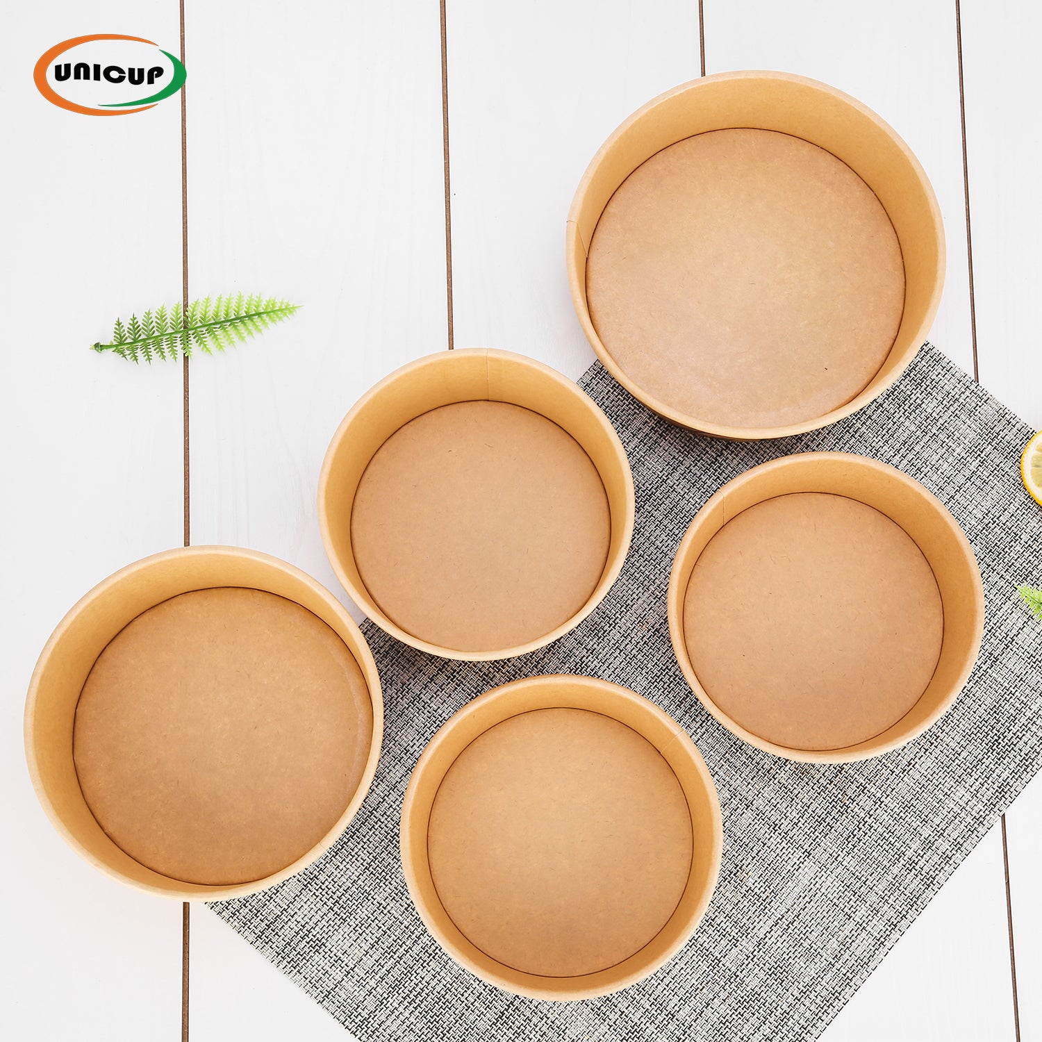 Disposable Soup Bowls, Heavy-Duty Salad Bowls, in Food Grade Kraft Paper Made, Eco-Friendly Durable No Leakage for Dessert Camping Food Party Disposable Serving Bowls