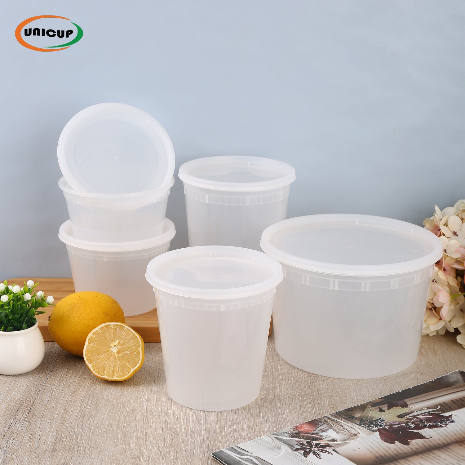 [240 set] Reusable Deli Containers with Lids -Durable Food Storage Containers, Airtight Seal | BPA Free | Stackable | Leakproof | Microwave/Dishwasher/Freezer Safe