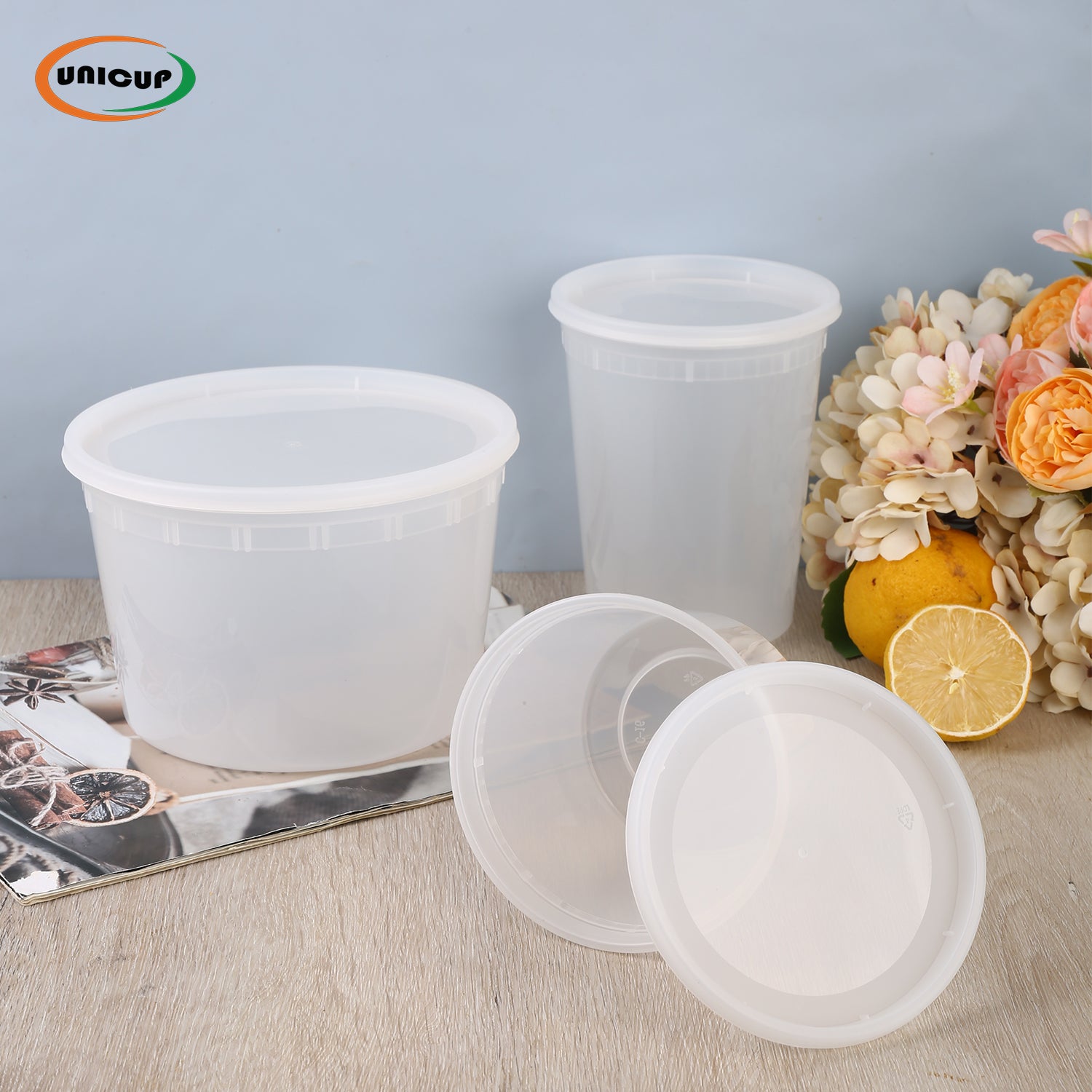 [240 set] Reusable Deli Containers with Lids -Durable Food Storage Containers, Airtight Seal | BPA Free | Stackable | Leakproof | Microwave/Dishwasher/Freezer Safe