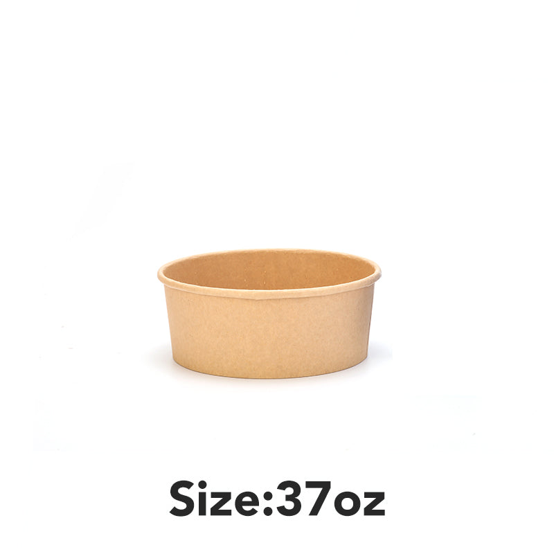 Disposable Soup Bowls, Heavy-Duty Salad Bowls, in Food Grade Kraft Paper Made, Eco-Friendly Durable No Leakage for Dessert Camping Food Party Disposable Serving Bowls