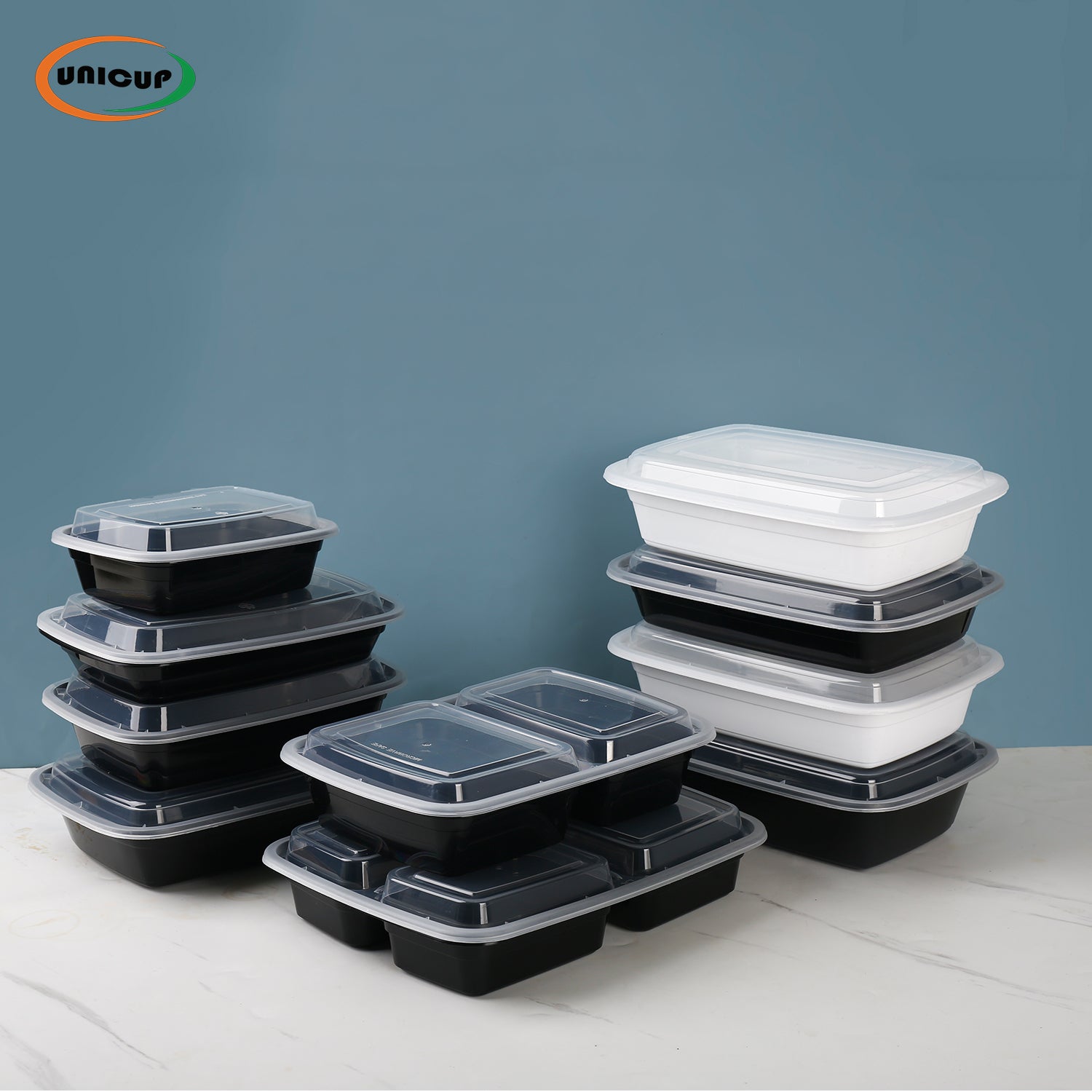 Meal Prep Containers Reusable with Lids, Sturdy Leakproof & Food Safe, Microwave, Freezer, Dishwasher Safe Food Prep Containers, To Go Take Out Plastic Food Storage