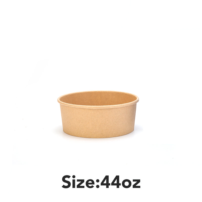 Disposable Soup Bowls, Heavy-Duty Salad Bowls, in Food Grade Kraft Paper Made, Eco-Friendly Durable No Leakage for Dessert Camping Food Party Disposable Serving Bowls