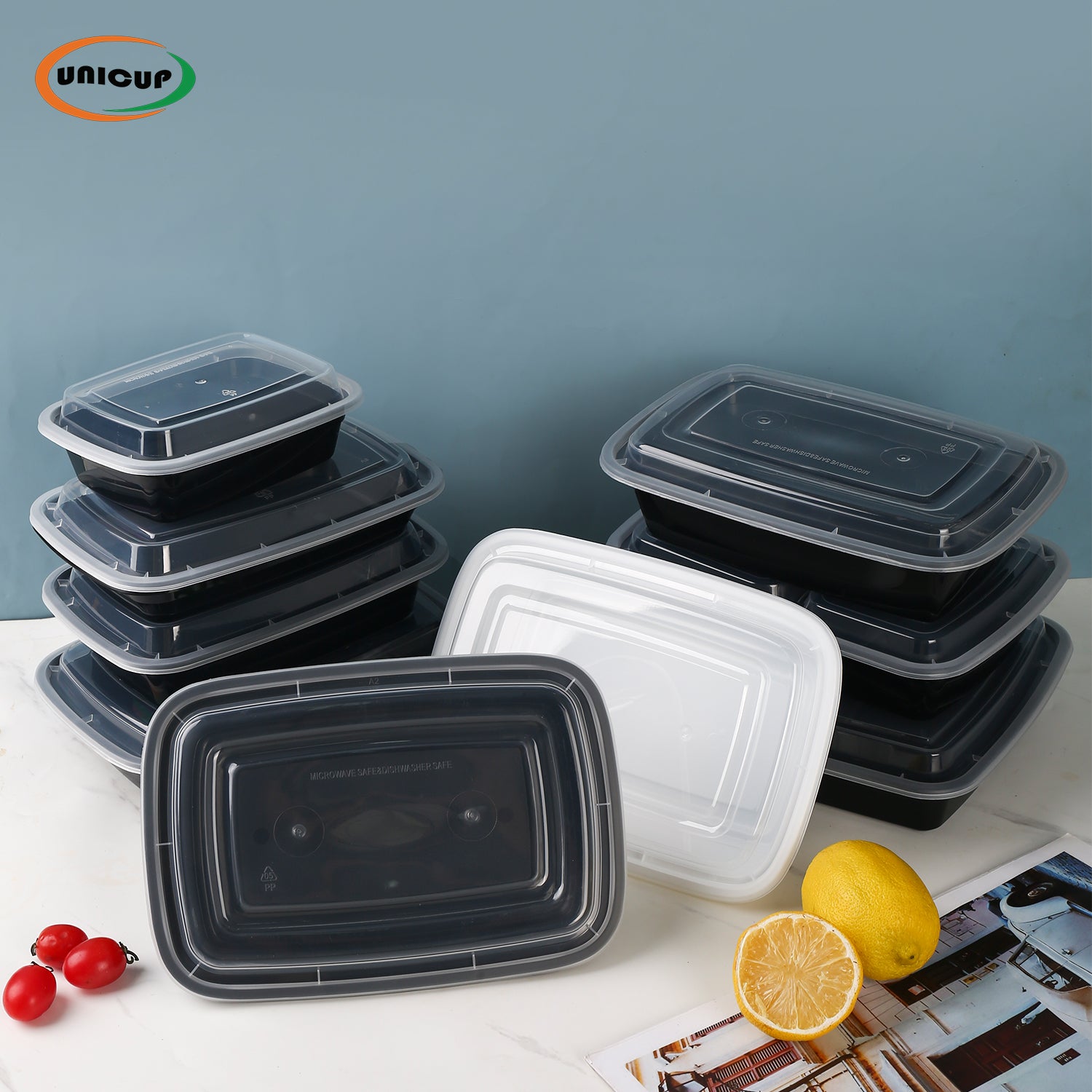 Meal Prep Containers Reusable with Lids, Sturdy Leakproof & Food Safe, Microwave, Freezer, Dishwasher Safe Food Prep Containers, To Go Take Out Plastic Food Storage