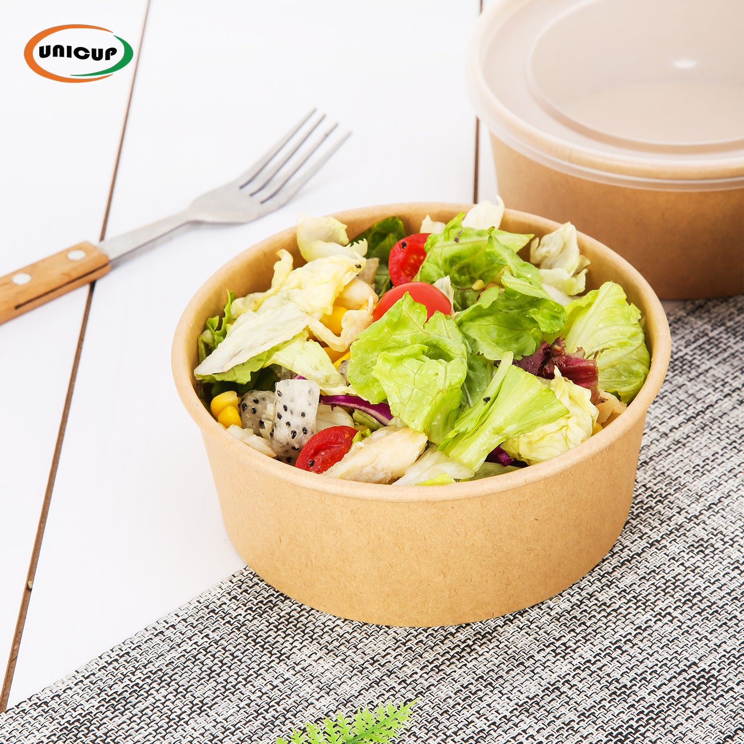 Disposable Soup Bowls, Heavy-Duty Salad Bowls, in Food Grade Kraft Paper Made, Eco-Friendly Durable No Leakage for Dessert Camping Food Party Disposable Serving Bowls