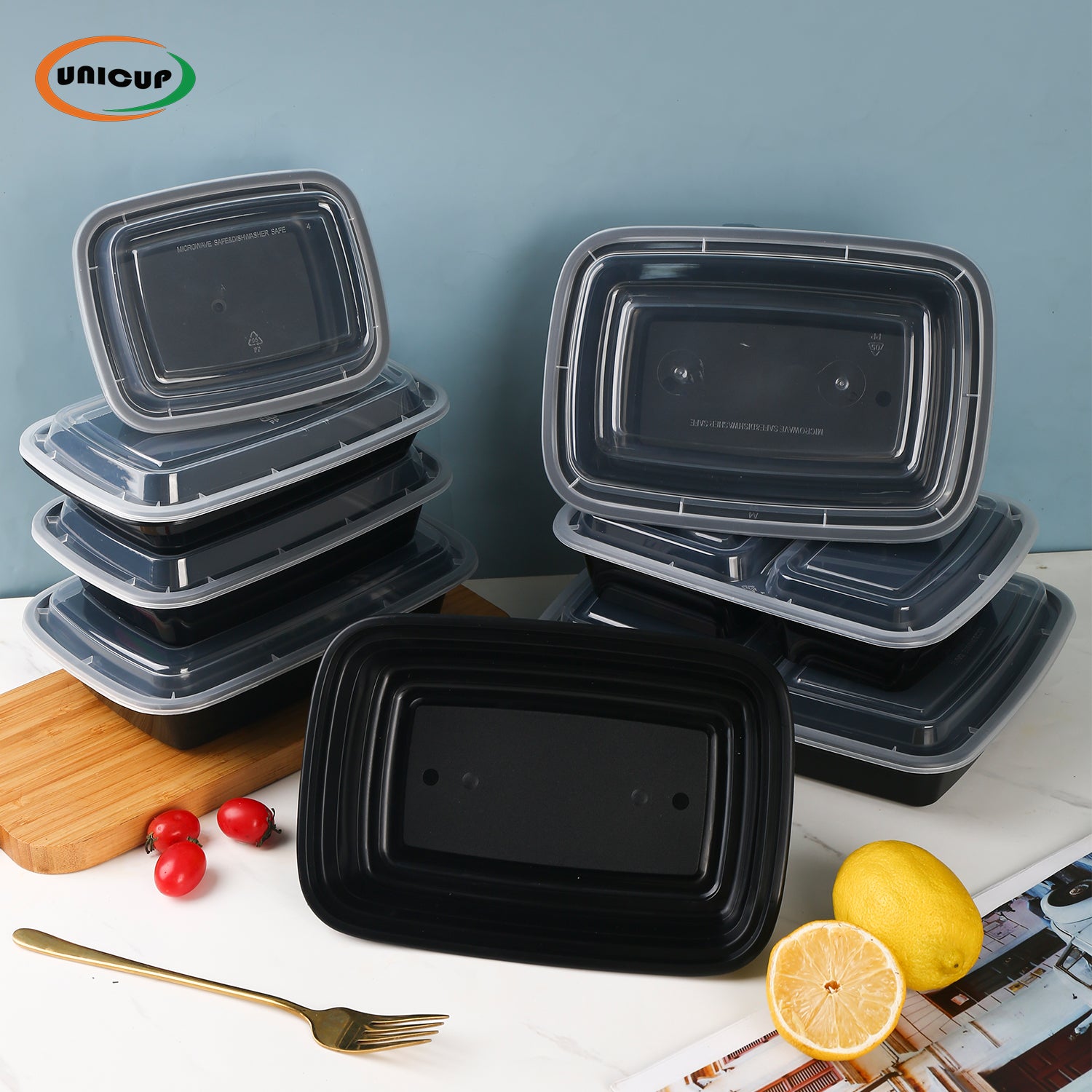 Meal Prep Containers Reusable with Lids, Sturdy Leakproof & Food Safe, Microwave, Freezer, Dishwasher Safe Food Prep Containers, To Go Take Out Plastic Food Storage