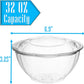 Unicup 32oz Disposable  Plastic Salad Bowls with Lid (150Count)