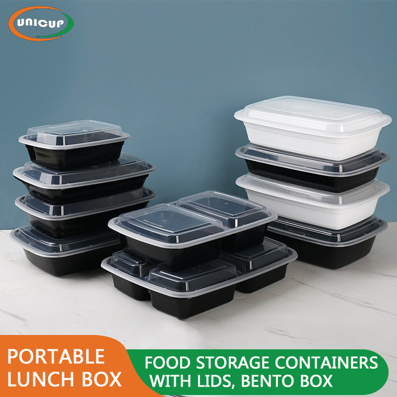 Meal Prep Containers Reusable with Lids, Sturdy Leakproof & Food Safe, Microwave, Freezer, Dishwasher Safe Food Prep Containers, To Go Take Out Plastic Food Storage