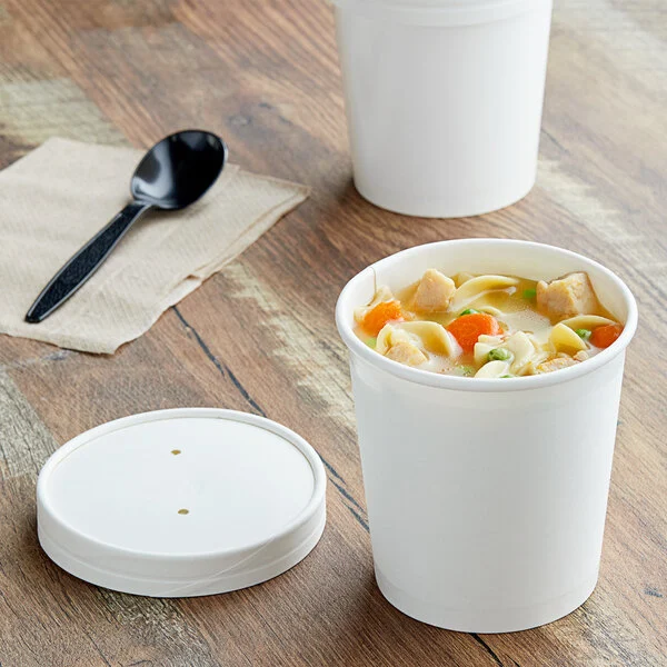 White Soup Cup With Lid 4.5 inch